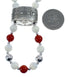 Coral And Mother of Pearl Navajo Sterling Silver Bead Necklace AX126060